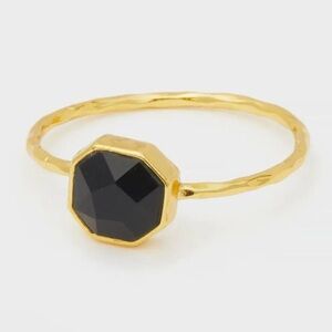Gorjana | NWT | Power Gemstone Ring Size 7 | Black Onyx & Gold